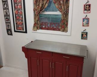 rolling kitchen island stainless top