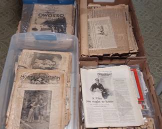 Owosso newspapers, calendars, post cards, flyers