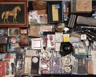 Owosso bank “savings banks”, Owosso Casket Co picture, Owosso MFG Co crates, Owosso directories, Owosso SPIC 1902-1970’s, Thomas Dewey political pins, vinyl record of speech, Owosso calendars, papers, booklets, Curwood movie posters, books, Owosso Bottling Works, H.M. McDannel griddle, Wolverine Sign Co sign, W.D. Whitehead sign, Owosso postcards, 1970’s Curwood bookends, Owosso Champion cigar box, GAR 1894 reunion medal, Watson and Stevens thermometer, Owosso Sugar Co pin, Paramount Café, Hotel Hauck, Campbell’s Jewelry, Owosso High School collectibles, Thome and Frisbie, D.H. Wren, Hotel Owosso, Independent Stove Co, Aug. Stephan, Renown stove 203B, Wolverine bricks