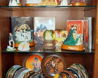 Gone With the Wind- plates, figurines, snow globe, magazines, books