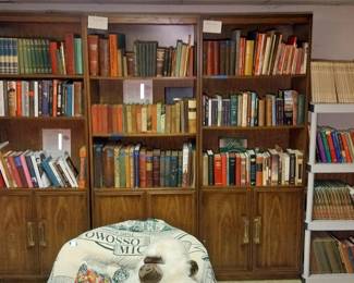 vintage books, Curwood books, file cabinet, book shelves