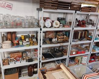 A.G. Dowling, Hood’s, Mueller’s, 76 bottles, A.G. Osmer, Radford & Co, Evergreen Dairy, J.G Nelson, Belle Isle, Owosso Dairy Co, Westside Dairy, Guernsey Dairy Co, New Era, Oliver typewritter