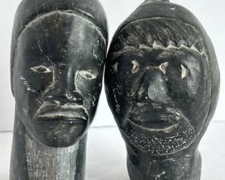 067 pairofinuitsoapstoneheadbusts