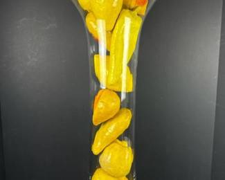 117 largeyellowfauxfruitdecorationsetw