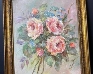 001 lovelyimpressionistfloraloilpainting