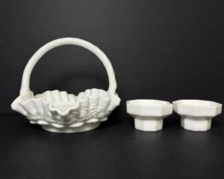 187 vintagewhitemilkglassbasketwithgra