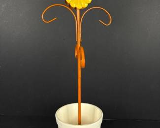 082 vintagejapanceramicandmetalflowerj