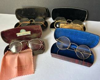 278 foursmallantiquewirerimrimlesseyeg