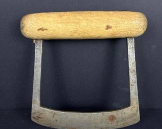 164 vintageherbchopperknifewithwoodenh