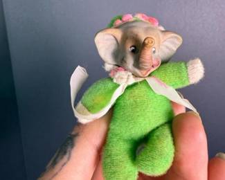 323 vintageminiatureplushelephantdollwi