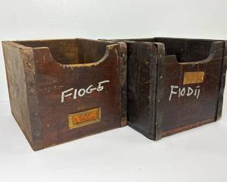 185 twovintageindustrialwoodcratedrawer