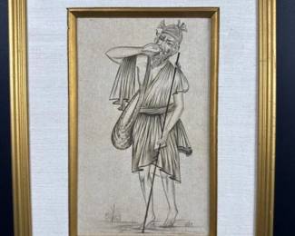 102 framedinkdrawingofbeardedmanwithi