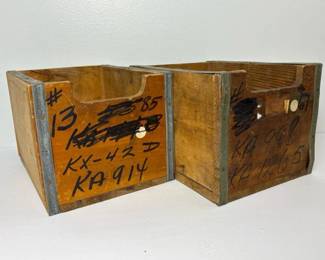 184 twovintageindustrialwoodcratedrawer