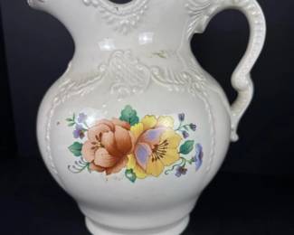 124 largeembossedceramicwaterpitcher