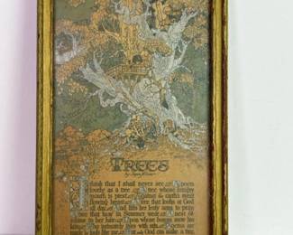 031 smallframed1914treeslithoprintbyj