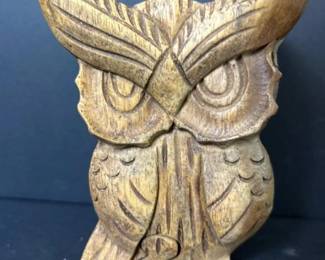 003 handcarvedwoodenowlpuzzleboxwithh