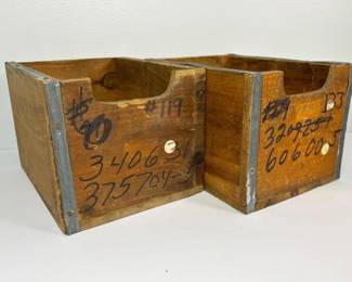 183 twovintageindustrialwoodcratedrawer