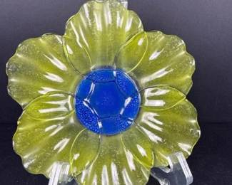 107 handcraftedsignedfusedartglassflowe