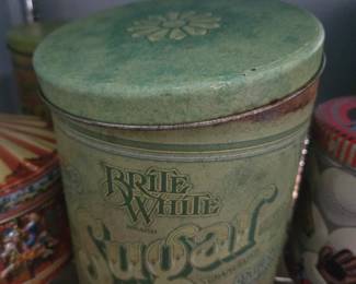 Vintage Brite White Brand Sugar Canister