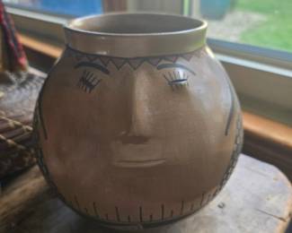 Polychrome Pot Clay PotteryFace