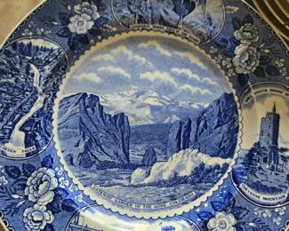 Pikes Peak Staffordshire Blue Plate