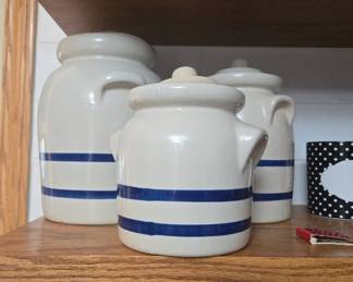 Roseville Crock Lidded Canister Set