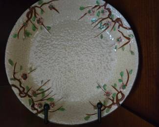 Hand painted plate Japan with crackling Vintage