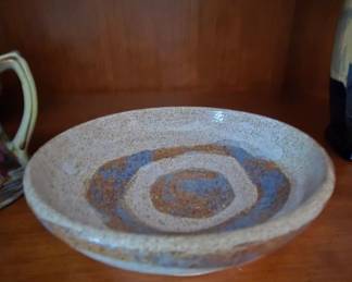 Brown  Blue Swirl Pottery-Coach Lane