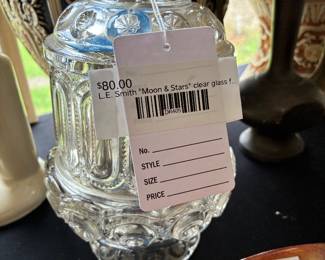 L.E. Smith "Moon & Stars" Clear Glass Fairy Light 