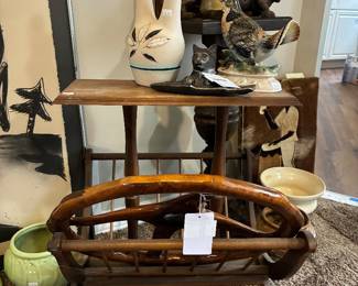 Fox Wood Steering Wheel, Metal Cat & Fish Tray 