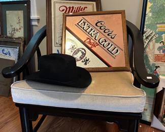 Coors Extra Gold Ad Mirror, Miller Ad Mirror, Accent Chair 