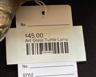 Art Glass Turtle Lamp 