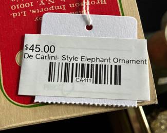 De Carlini-Style Elephant Ornament 