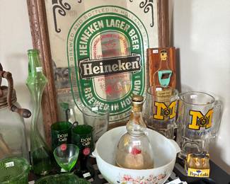Heineken Ad Mirror, Michigan Mugs 