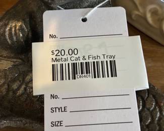 Metal Cat & Fish Tray