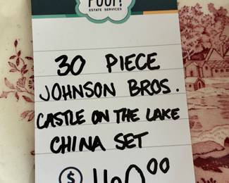 30 Piece Johnson Bros Castle on the Lake China Set 