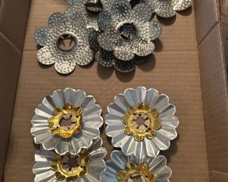 Vintage tin candle drip holders