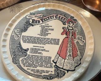 Red velvet cake plate