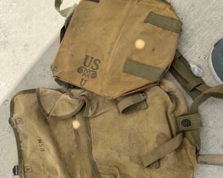 Gas Mask  Canvas WWII Carrying bag