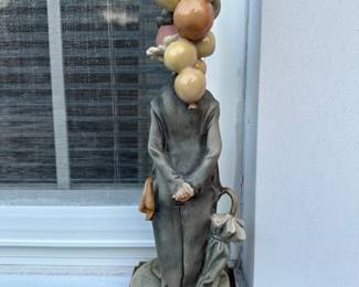 Vintage Giuseppe Armani Clown with Balloons Porcelain Figurine 14.5"