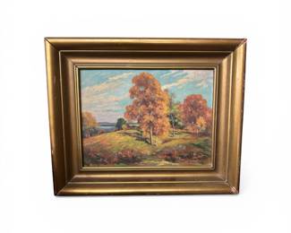 Arthur E. Ward oil painting - Probably Attleboro MA in Autumn