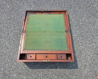 top of antique field desk