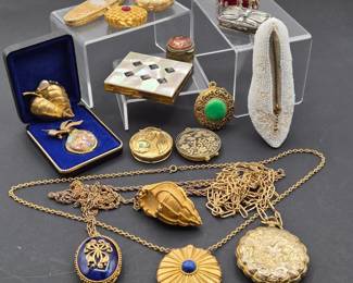 Perfume Lockets & Compacts - Estee Lauder, Max Factor, Avon & More