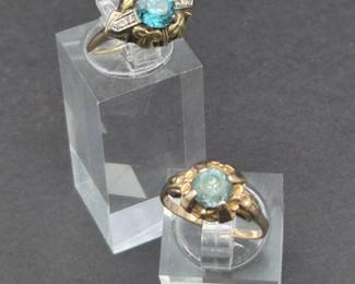 14k & 10k Gold Rings with Topaz Gemstones, Diamond Accents