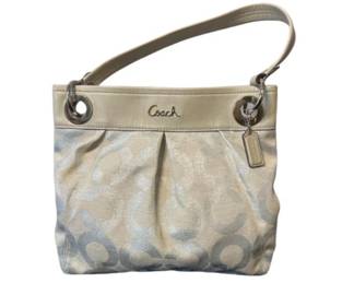 Coach “Ashley” Handbag, Style 21021E – Signature Metallic Fabric