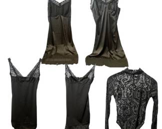 Black Lingerie Lot – Victoria’s Secret & Belle Poque Slips & Bodysuit