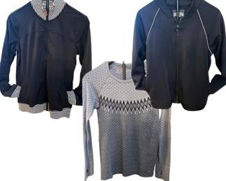 Victoria’s Secret & VSX Sport Navy Jackets with Patterned Gray Top