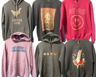Lot of Six Graphic Sweatshirts & Hoodies – Gildan & Bella+Canvas