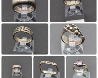 Sterling Ring Assortment, Sizes 4–8