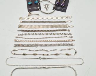 Sterling Jewelry Mix– Bracelets, Chains, Pendant & Artisan Earrings